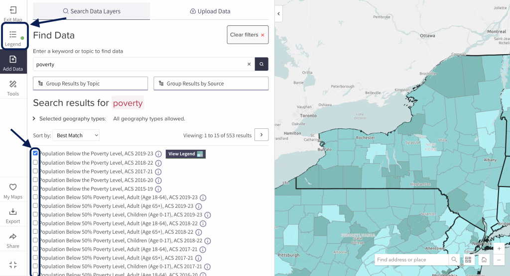 Map of poverty in the United States