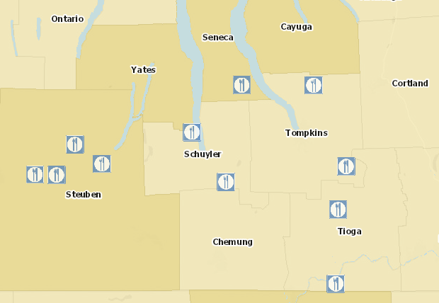 Map of cheese trail locations